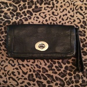 Coach leather clutch wristlet wallet